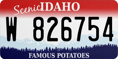 ID license plate W826754