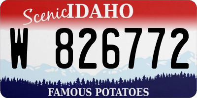 ID license plate W826772