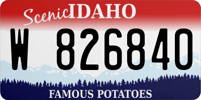 ID license plate W826840