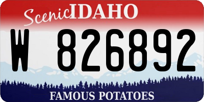 ID license plate W826892