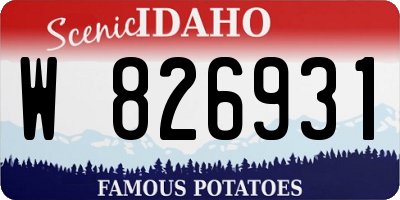 ID license plate W826931