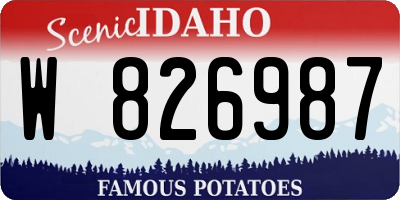 ID license plate W826987