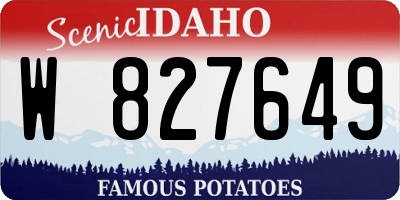 ID license plate W827649