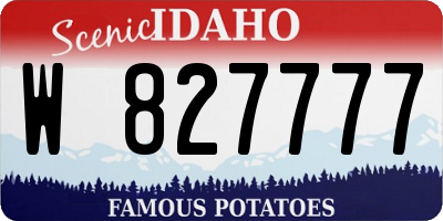 ID license plate W827777