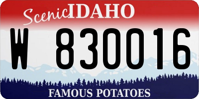ID license plate W830016