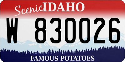ID license plate W830026