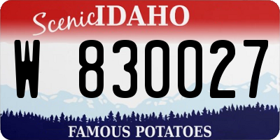 ID license plate W830027