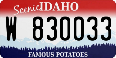 ID license plate W830033