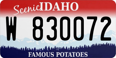 ID license plate W830072