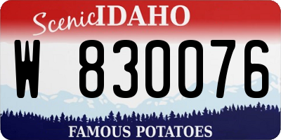 ID license plate W830076