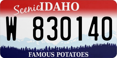 ID license plate W830140