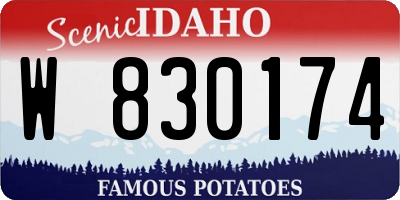 ID license plate W830174