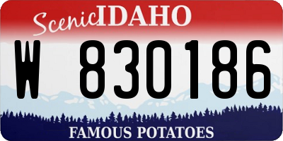 ID license plate W830186