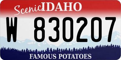 ID license plate W830207