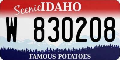 ID license plate W830208