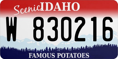 ID license plate W830216
