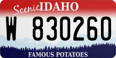 ID license plate W830260