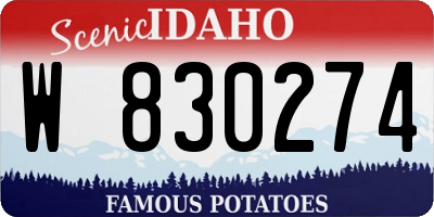 ID license plate W830274