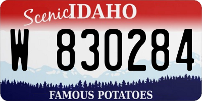 ID license plate W830284