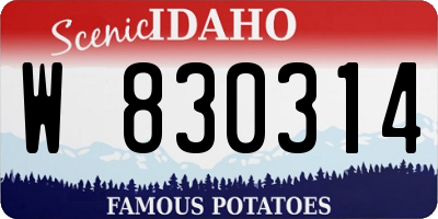 ID license plate W830314