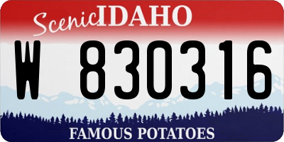ID license plate W830316