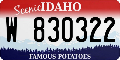 ID license plate W830322