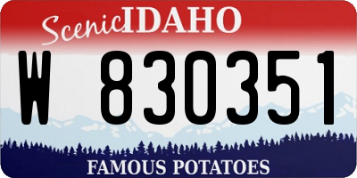ID license plate W830351