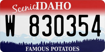 ID license plate W830354