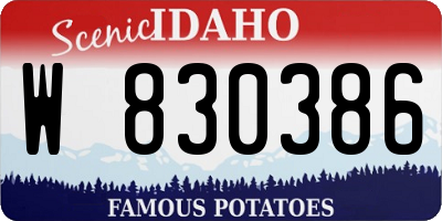 ID license plate W830386