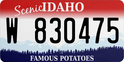 ID license plate W830475
