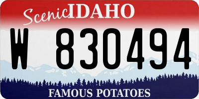 ID license plate W830494