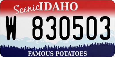 ID license plate W830503