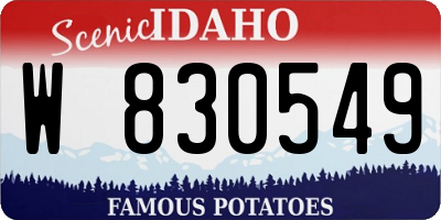 ID license plate W830549