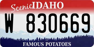 ID license plate W830669