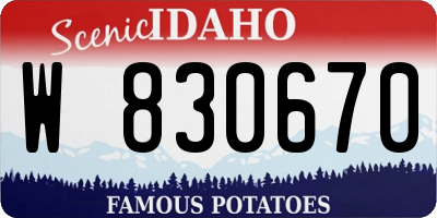 ID license plate W830670