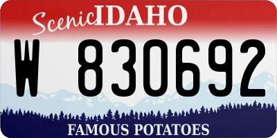 ID license plate W830692