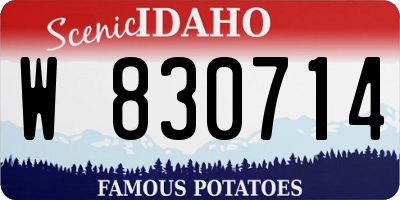 ID license plate W830714
