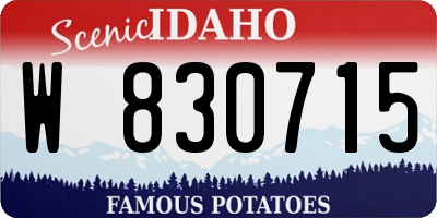 ID license plate W830715