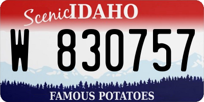 ID license plate W830757