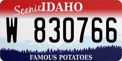 ID license plate W830766