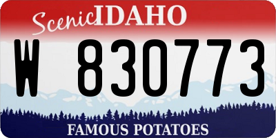 ID license plate W830773