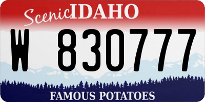ID license plate W830777