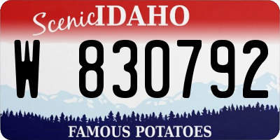 ID license plate W830792