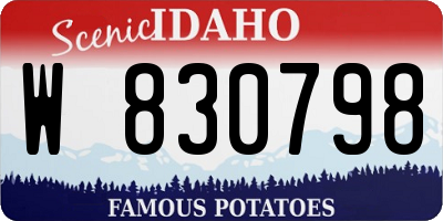 ID license plate W830798