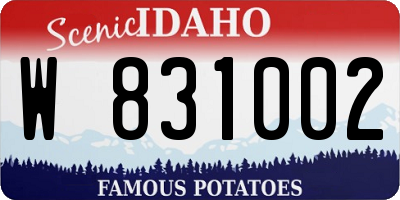 ID license plate W831002