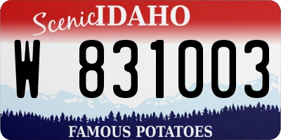 ID license plate W831003