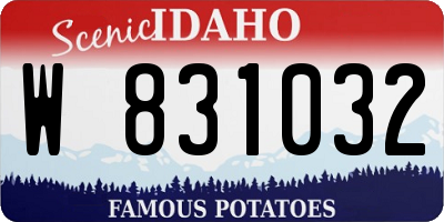 ID license plate W831032