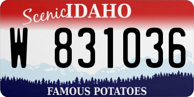 ID license plate W831036