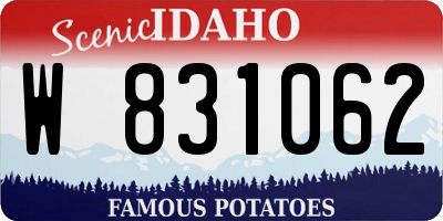 ID license plate W831062