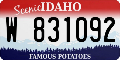 ID license plate W831092
